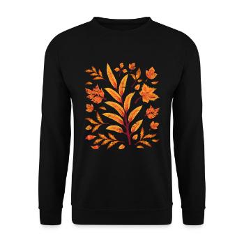 Naturliebhaber Baum Laub Geschenk Herbst - Unisex Pullover - Schwarz - Vorne - Alina (178cm) & Michal (187cm)