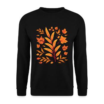 Laubblätter Natur Baum Laub Geschenk Herbst - Unisex Pullover - Schwarz - Vorne - Alina (178cm) & Michal (187cm)