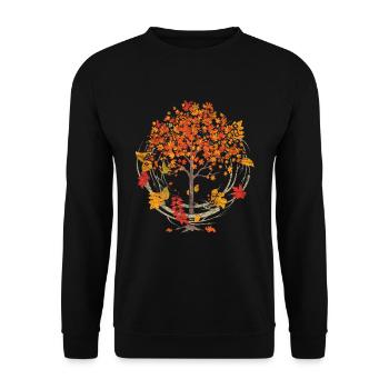Feuillage coloré Forêt Arbre Feuillus Feuilles Mortes Cadeau Automne - Sweat-shirt Unisexe - noir - Devant - Alina (178cm) & Michal (187cm)