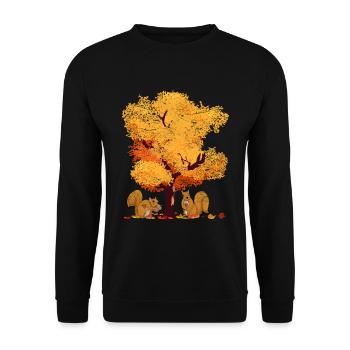 Arbre coloré feuillus feuilles feuillues feuillage cadeau automne - Sweat-shirt Unisexe - noir - Devant - Alina (178cm) & Michal (187cm)
