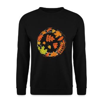 Farbenfrohes Wald Laub Geschenk Herbst - Unisex Pullover - Schwarz - Vorne - Alina (178cm) & Michal (187cm)