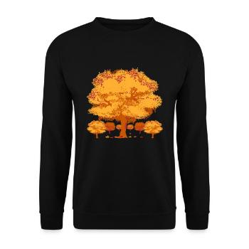 Natur Wald Baum Laubblätter Geschenk Herbst - Unisex Pullover - Schwarz - Vorne - Alina (178cm) & Michal (187cm)