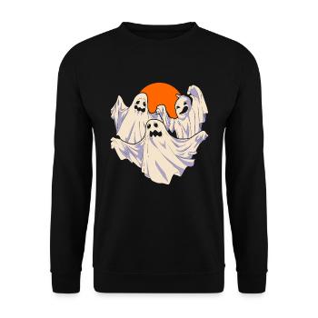 Ghost Halloween Costume Gift Ghost - Unisex Sweatshirt - black - Front - Alina (178cm) & Michal (187cm)