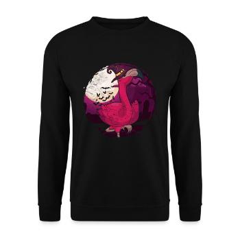 Chapeau de sorcière de pleine lune cadeau Halloween Flamant - Sweat-shirt Unisexe - noir - Devant - Alina (178cm) & Michal (187cm)