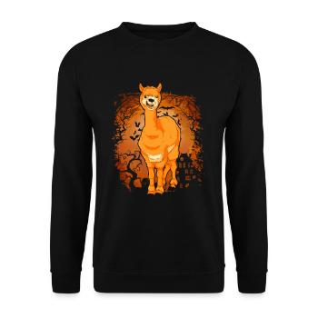 Lama Halloween Costume Zoo Animal Cadeau Alpaga - Sweat-shirt Unisexe - noir - Devant - Alina (178cm) & Michal (187cm)