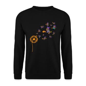 Pusteblume Gruseliges Hexen Geschenk Halloween - Unisex Pullover - Schwarz - Vorne - Alina (178cm) & Michal (187cm)