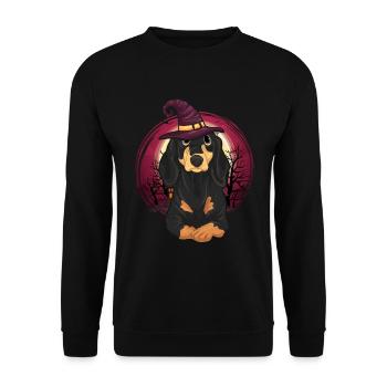 Pet Sorcières Chapeau Chiens Cadeau Halloween Teckel - Sweat-shirt Unisexe - noir - Devant - Alina (178cm) & Michal (187cm)