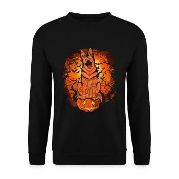 Pumpkin Dogs Halloween German Shepherd - Unisex Sweatshirt - black - Front - Alina (178cm) & Michal (187cm)