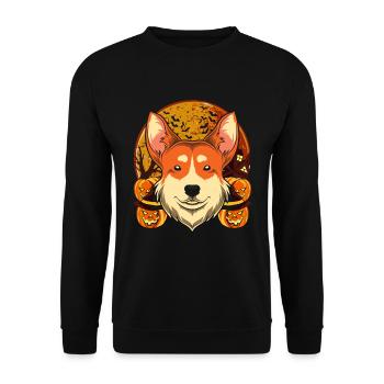 Full Moon Pumpkin Dogs Gift Halloween Corgi - Unisex Sweatshirt - black - Front - Alina (178cm) & Michal (187cm)