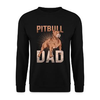 Pitbull Papa Hunde Vatertag Geschenk Pitbull - Unisex Pullover - Schwarz - Vorne - Alina (178cm) & Michal (187cm)