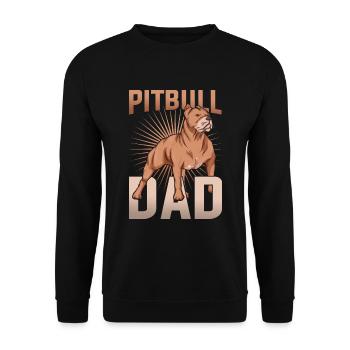 Chiens Papa Propriétaires de chiens Cadeau de fête des pères Pitbull - Sweat-shirt Unisexe - noir - Devant - Alina (178cm) & Michal (187cm)