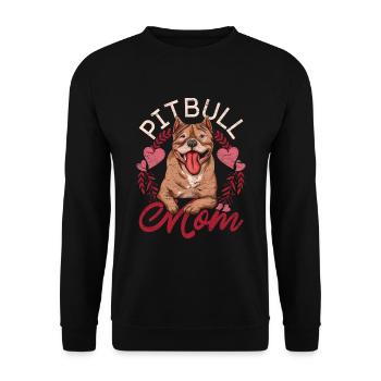 Pitbull Maman Chiens Cadeau de fête des mères Pitbull - Sweat-shirt Unisexe - noir - Devant - Alina (178cm) & Michal (187cm)