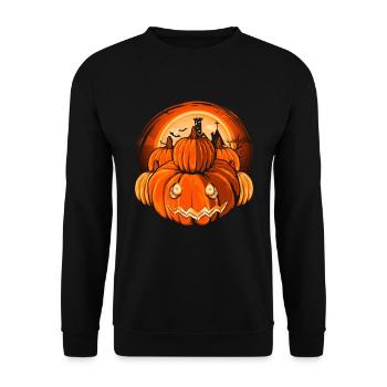 Halloween Full Moon Bat Cadeau Citrouille - Sweat-shirt Unisexe - noir - Devant - Alina (178cm) & Michal (187cm)
