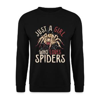 Juste une fille qui aime les araignées Araignée arachnide - Sweat-shirt Unisexe - noir - Devant - Alina (178cm) & Michal (187cm)