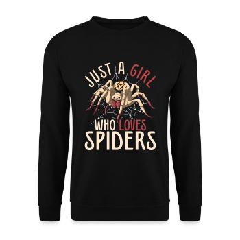 Arachnide Tierliebhaber Mädchen Geschenk Spinne - Unisex Pullover - Schwarz - Vorne - Alina (178cm) & Michal (187cm)