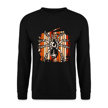 Tierliebhaber Retro Tarantel Tier Geschenk Spinne - Unisex Pullover - Schwarz - Vorne - Alina (178cm) & Michal (187cm)