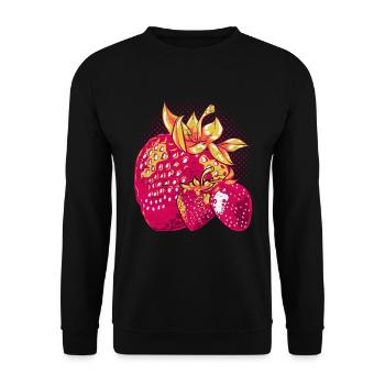 Summer Fruit Fruit Red Berries Gift Strawberry - Unisex Sweatshirt - black - Front - Alina (178cm) & Michal (187cm)