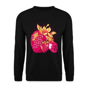 Red Berries Summer Fruit Fruit Gift Strawberry - Unisex Sweatshirt - black - Front - Alina (178cm) & Michal (187cm)