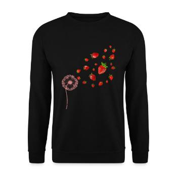 Red Berries Fruit Gift Dandelion Strawberry - Unisex Sweatshirt - black - Front - Alina (178cm) & Michal (187cm)