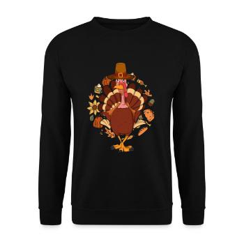 Bird Lover Autumn Bird Gift Turkey - Unisex Sweatshirt - black - Front - Alina (178cm) & Michal (187cm)