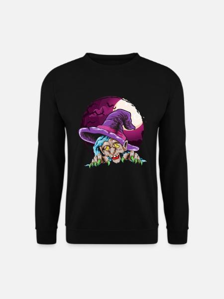 Creepy Halloween Costume Gift Witch - Unisex Sweatshirt - black
