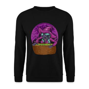 Chapeau de sorcière Halloween Cadeau Sorcière effrayante - Sweat-shirt Unisexe - noir - Devant - Alina (178cm) & Michal (187cm)
