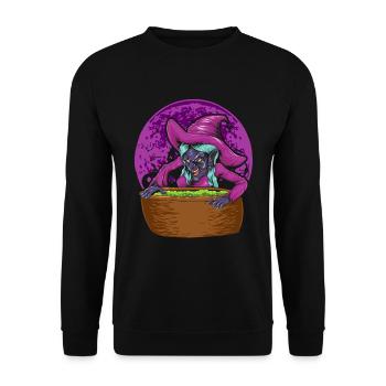 Effrayant Halloween Chapeau de sorcière Cadeau Sorcière - Sweat-shirt Unisexe - noir - Devant - Alina (178cm) & Michal (187cm)