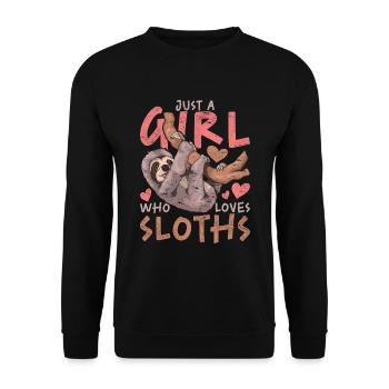 Just a girl who loves sloths Zoo Sloth - Unisex Sweatshirt - black - Front - Alina (178cm) & Michal (187cm)