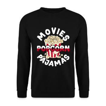 Cinema Snack Movies Pajama Gift Funny Popcorn - Unisex Sweatshirt - black - Front - Alina (178cm) & Michal (187cm)