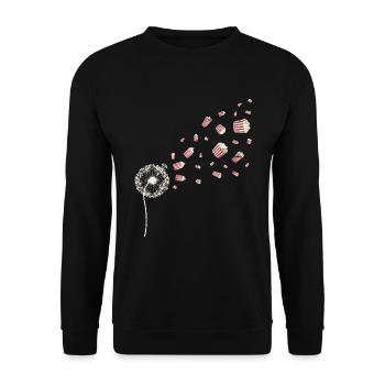 Popcorn Liebhaber Geschenk Pusteblume Popcorn - Unisex Pullover - Schwarz - Vorne - Alina (178cm) & Michal (187cm)