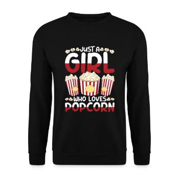 Kino Snack Mädchen Geschenk Kinofilm Popcorn - Unisex Pullover - Schwarz - Vorne - Alina (178cm) & Michal (187cm)