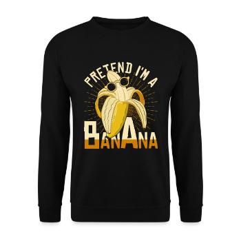 Bananen Kostüm Party Geschenk Lustiges Banane - Unisex Pullover - Schwarz - Vorne - Alina (178cm) & Michal (187cm)
