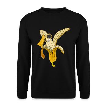 Cool Sunglasses Fruit Gift Dabbing Banana - Unisex Sweatshirt - black - Front - Alina (178cm) & Michal (187cm)
