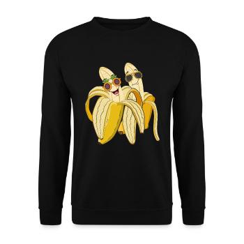 Sonnenbrille Lustiges Obst Geschenk Cooles Banane - Unisex Pullover - Schwarz - Vorne - Alina (178cm) & Michal (187cm)