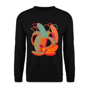 Banane colorée Cadeau Fruit Fruit Banane - Sweat-shirt Unisexe - noir - Devant - Alina (178cm) & Michal (187cm)