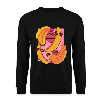 Retro Sunglasses Fruit Fruit Gift Banana - Unisex Sweatshirt - black - Front - Alina (178cm) & Michal (187cm)