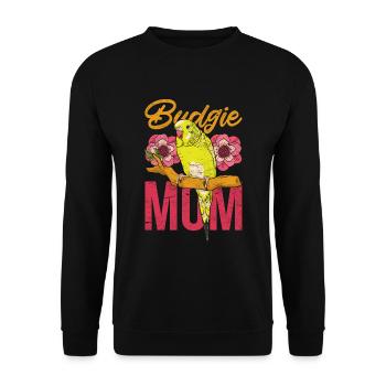 Wellensittich Mama Tier Muttertag Geschenk Vogel - Unisex Pullover - Schwarz - Vorne - Alina (178cm) & Michal (187cm)