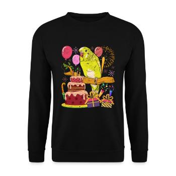 Oiseau Fête d’anniversaire Cadeau Budgie - Sweat-shirt Unisexe - noir - Devant - Alina (178cm) & Michal (187cm)
