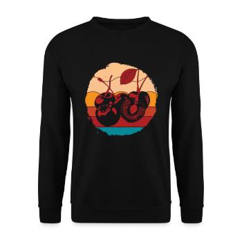 Retro Summer Fruit Cherry Lover Gift Cherry - Unisex Sweatshirt - black - Front - Alina (178cm) & Michal (187cm)
