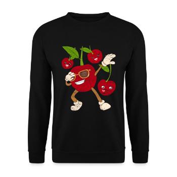 Cool Lunettes de soleil Fruit Cadeau Dabbing Cerise - Sweat-shirt Unisexe - noir - Devant - Alina (178cm) & Michal (187cm)