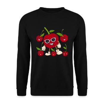 Cool Lunettes de soleil Fruit d’été Cadeau Cerise - Sweat-shirt Unisexe - noir - Devant - Alina (178cm) & Michal (187cm)