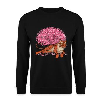 Cherry Blossom Tree Predator Cadeau Sakura Tiger - Sweat-shirt Unisexe - noir - Devant - Alina (178cm) & Michal (187cm)