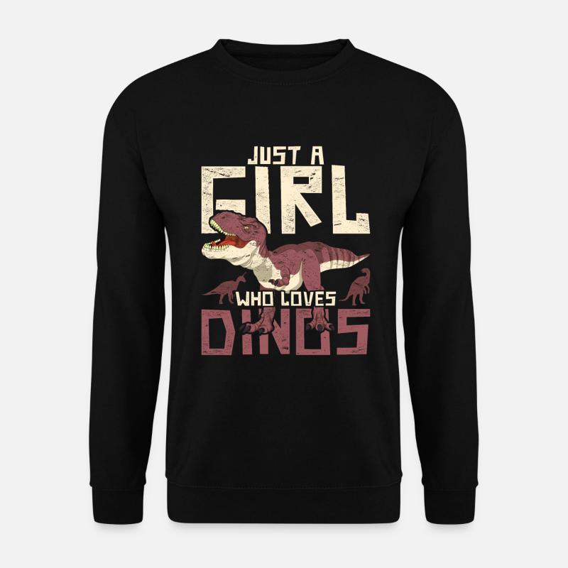 Nur ein Mädchen das Dinos liebt T Rex Dinosaurier - Unisex Pullover - Schwarz
