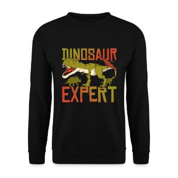 Dino Expert T Rex Funny Gift Dinosaur - Unisex Sweatshirt - black - Front - Alina (178cm) & Michal (187cm)