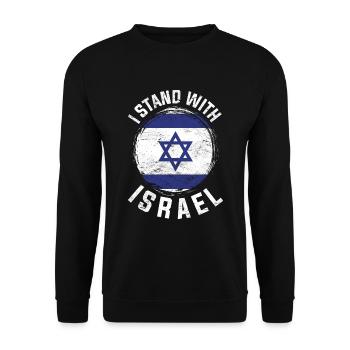 Israeli Flag Gift I stand by Israel - Unisex Sweatshirt - black - Front - Alina (178cm) & Michal (187cm)