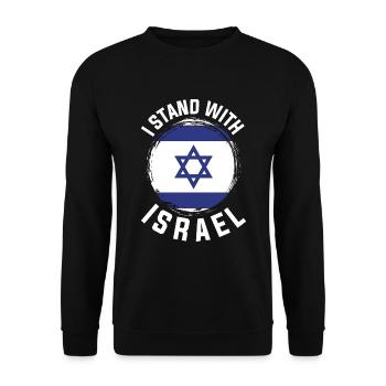 Israelische Flagge Davidstern Geschenk Israel - Unisex Pullover - Schwarz - Vorne - Alina (178cm) & Michal (187cm)