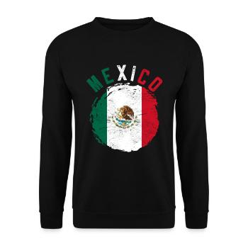 Mexikanische Flagge Mexiko Kultur Geschenk Mexiko - Unisex Pullover - Schwarz - Vorne - Alina (178cm) & Michal (187cm)