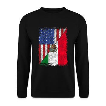 Drapeau mexicain USA Cadeau Mexique américain - Sweat-shirt Unisexe - noir - Devant - Alina (178cm) & Michal (187cm)