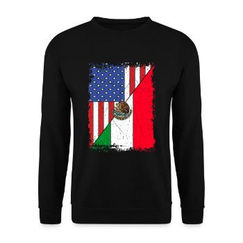 Drapeau mexicain des États-Unis Cadeau américain Mexique - Sweat-shirt Unisexe - noir - Devant - Alina (178cm) & Michal (187cm)