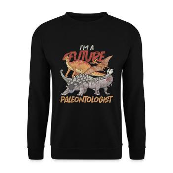 I am a future paleontologist paleontology - Unisex Sweatshirt - black - Front - Alina (178cm) & Michal (187cm)